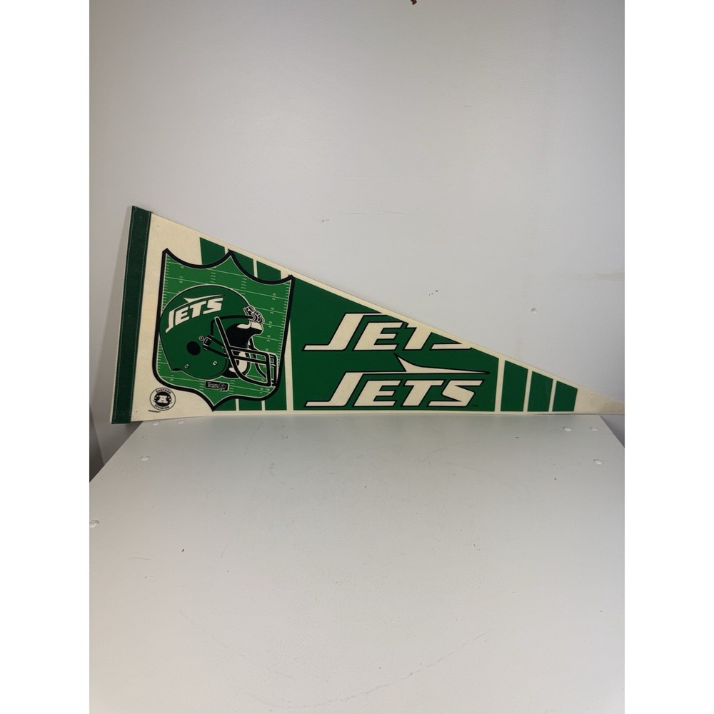 Vintage Wincraft Pennant New‎ York Jets Felt Flag 30"x 12" NFL Football Sport